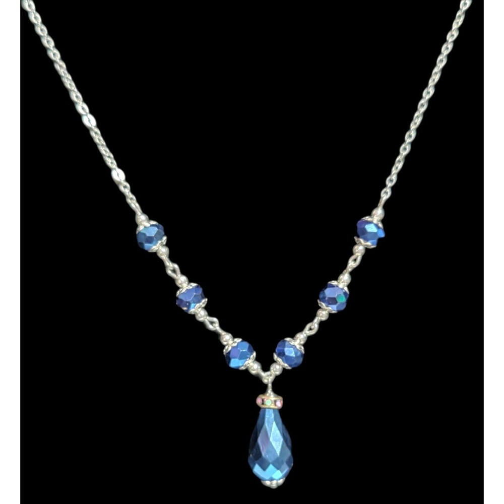 Mirror Blue Crystal Necklace
